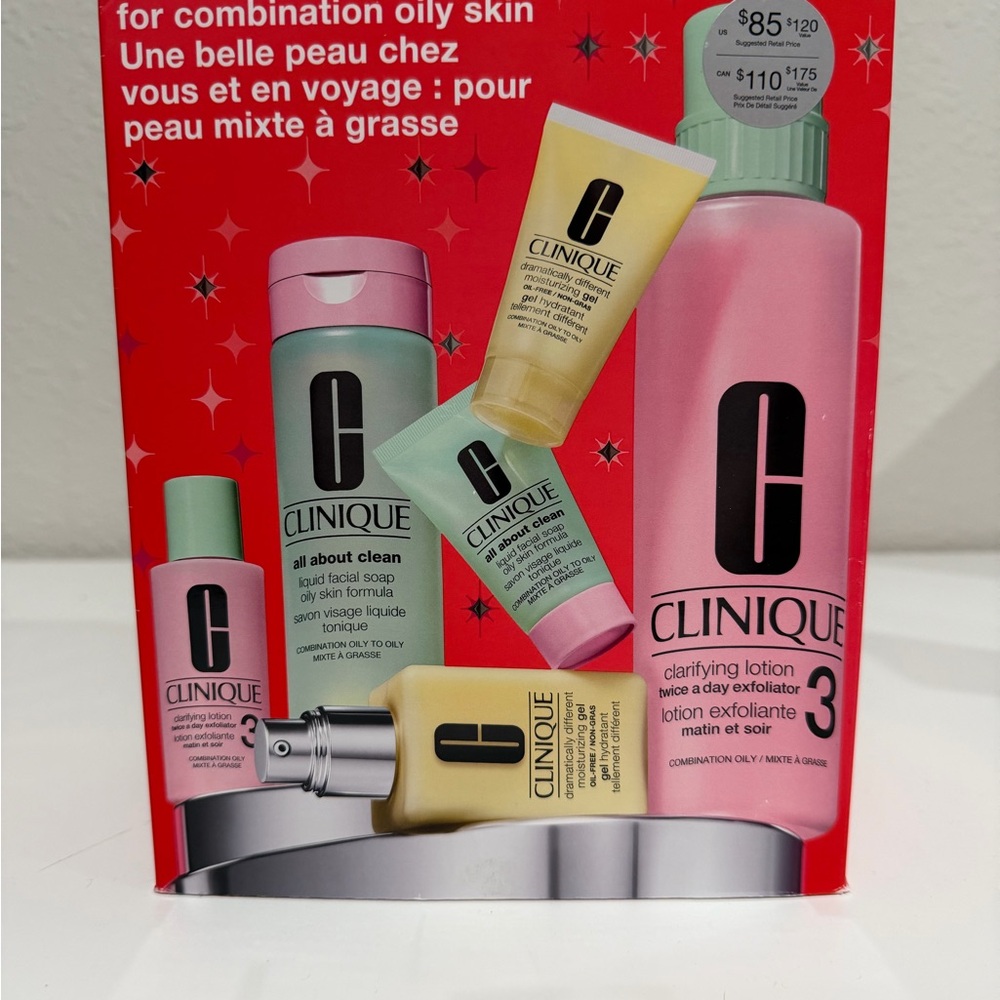 Clinique Skincare Set - Red, Pink, Yellow, Green